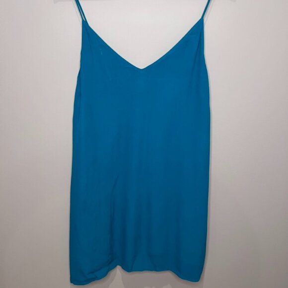 Wilfred Free (Aritzia) - 'Vivienne' Mini Blue Slip Shift Dress - size Medium - Picture 4 of 9